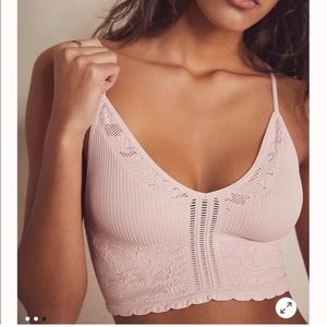 Free People Cara Seamless Bra Pink L / XL NIP